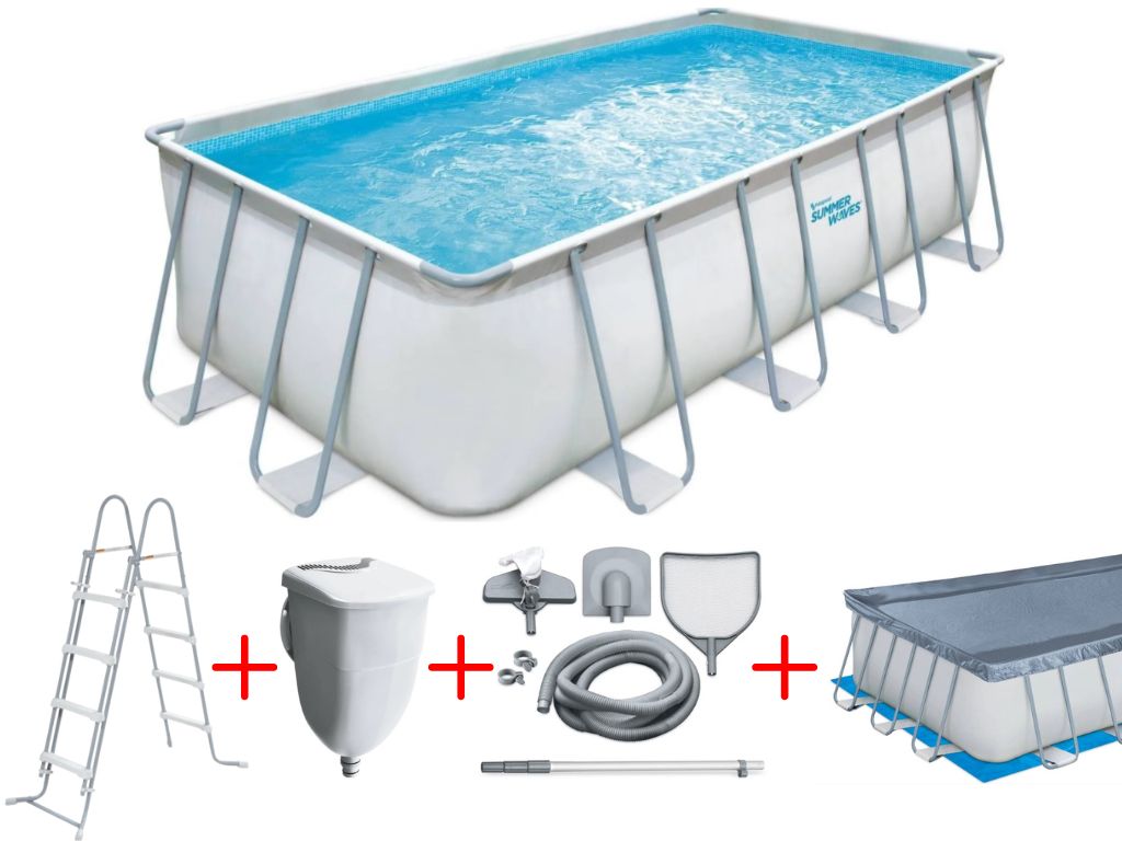 Nadzemní bazén s ocelovou konstrukcí Summer Waves Elite Frame Grey 5,49 x 2,74 x 1,32 m 1